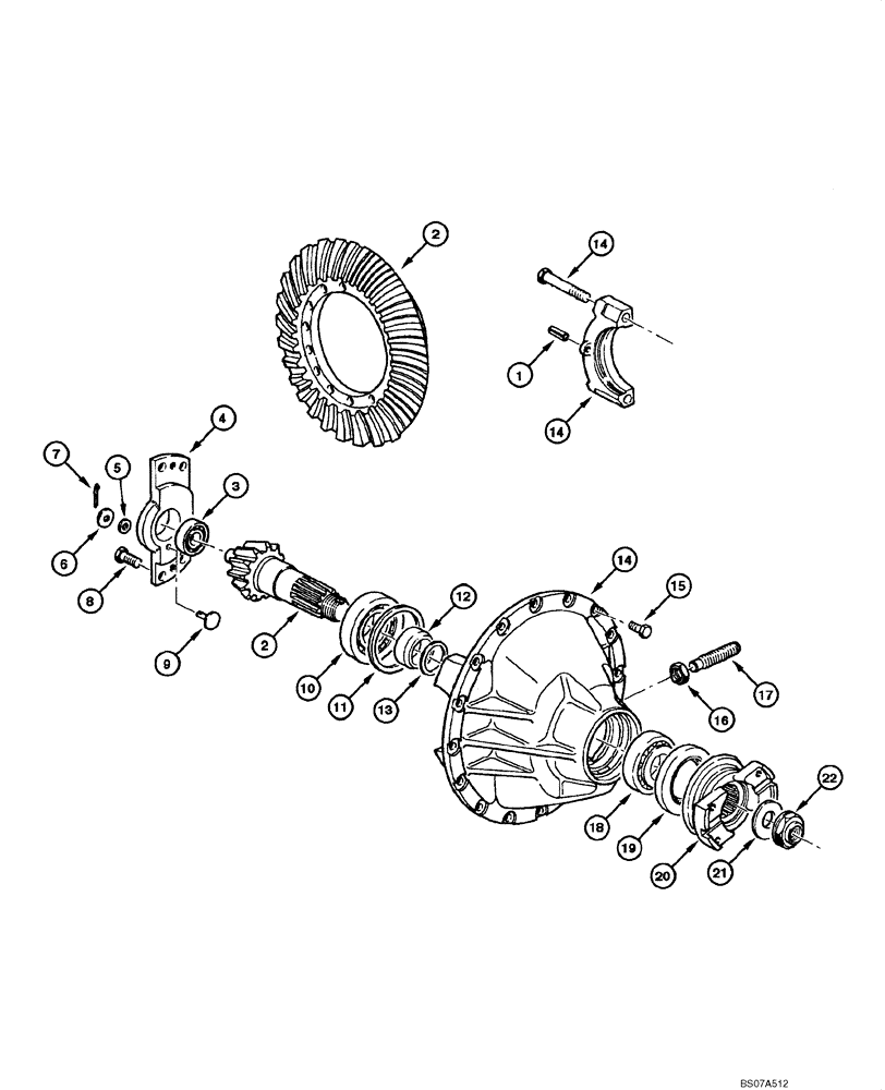 Схема запчастей Case 865 VHP - (06.28[00]) - REAR AXLE GRAZIANO - RING GEAR AND PINNION (06) - POWER TRAIN