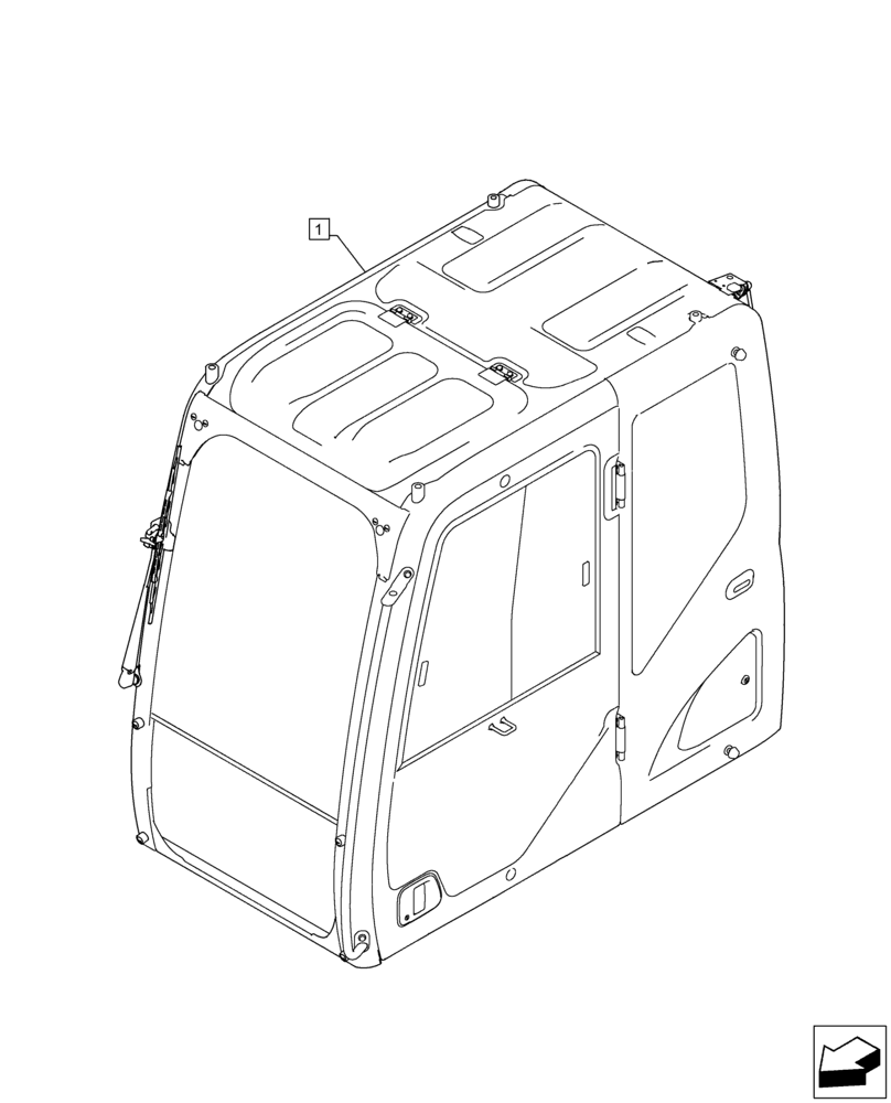 Схема запчастей Case CX250D LC - (90.150.AB) - CAB (90) - PLATFORM, CAB, BODYWORK AND DECALS