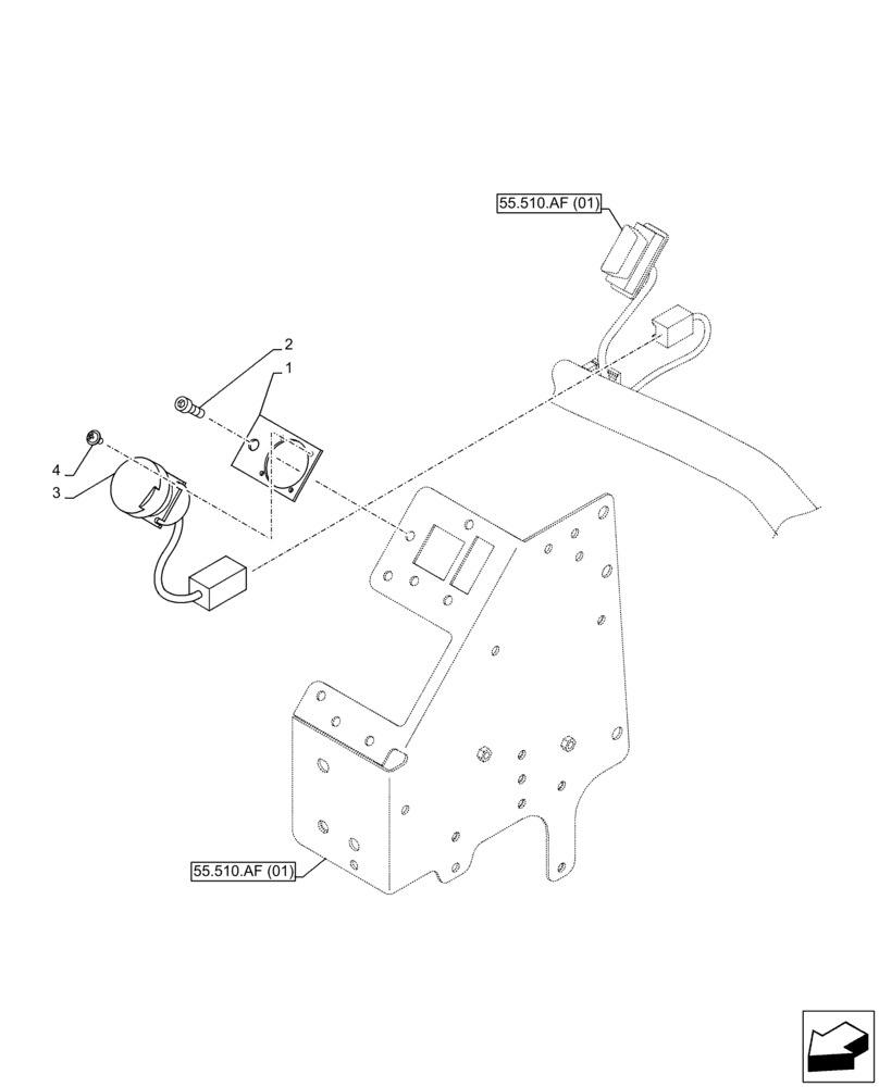 Схема запчастей Case CX210D LC LR - (55.100.AF) - CAB, HARNESS, TERMINAL CONNECTOR (55) - ELECTRICAL SYSTEMS