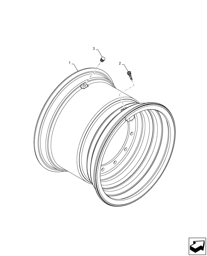 Схема запчастей Case 621F - (44.511.AG[02]) - WHEEL ASSY (44) - WHEELS