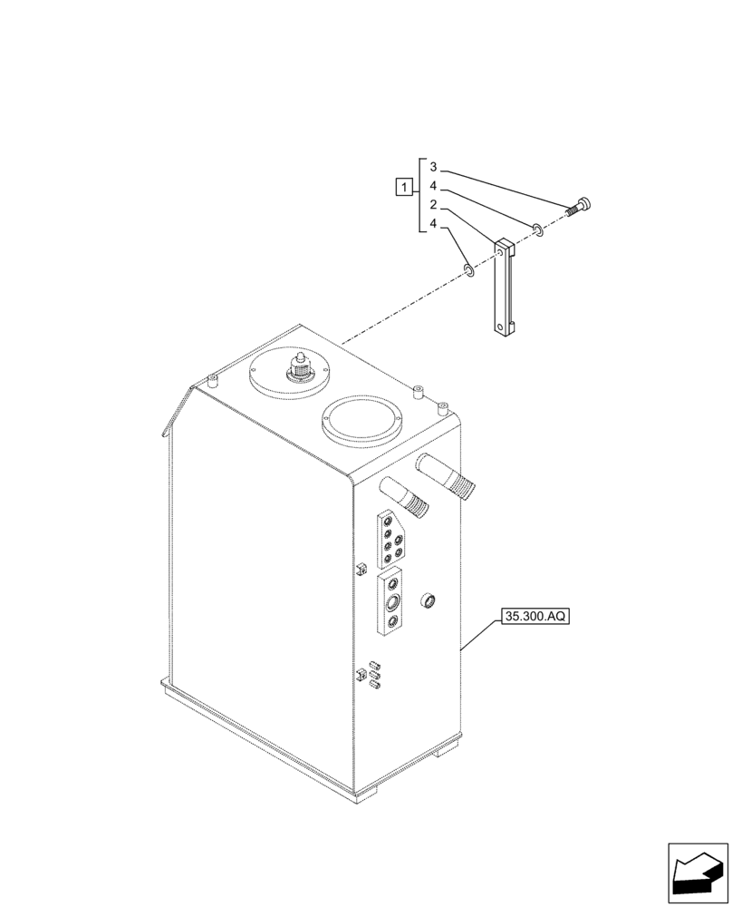 Схема запчастей Case CX210D LC LR - (35.300.AF) - HYDRAULIC OIL RESERVOIR, LEVEL INDICATOR (35) - HYDRAULIC SYSTEMS