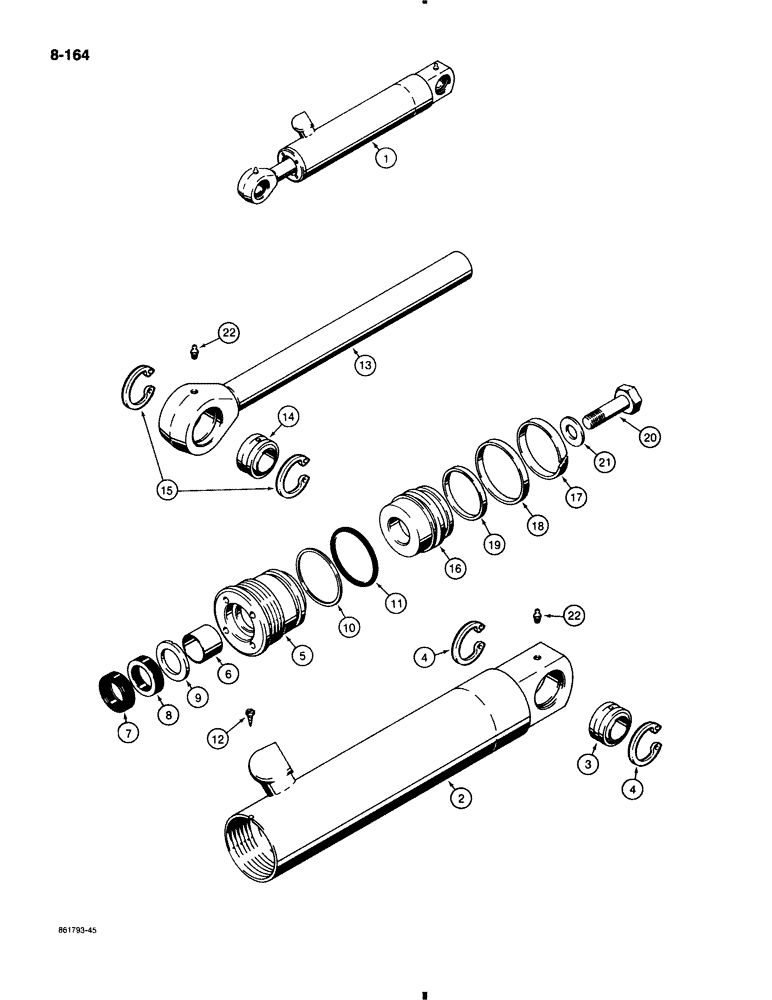 Схема запчастей Case 580K - (8-164) - THREE-POINT HITCH PITCH CYLINDER (08) - HYDRAULICS