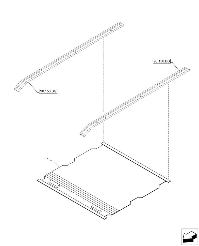 Схема запчастей Case CX210D LC - (90.151.AE[01]) - SUNSHADE (90) - PLATFORM, CAB, BODYWORK AND DECALS