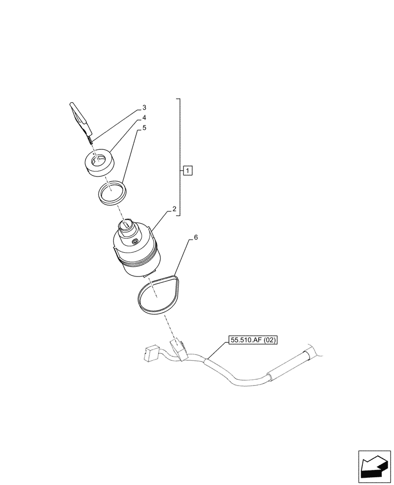 Схема запчастей Case CX210D LC LR - (55.201.AH) - IGNITION SWITCH (55) - ELECTRICAL SYSTEMS