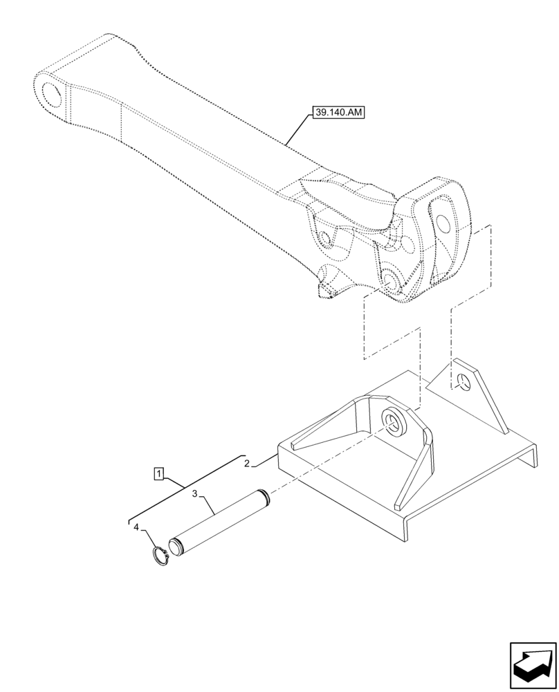 Схема запчастей Case 580SN - (39.129.AE[01]) - VAR - 442055 - STABILIZER, PAD (39) - FRAMES AND BALLASTING