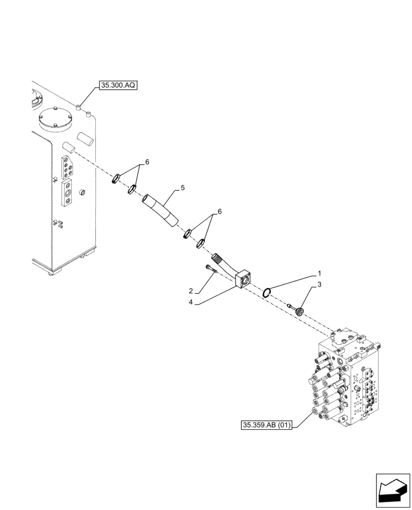 Схема запчастей Case CX210D LC - (35.300.BC[01]) - OIL COOLER LINE (35) - HYDRAULIC SYSTEMS