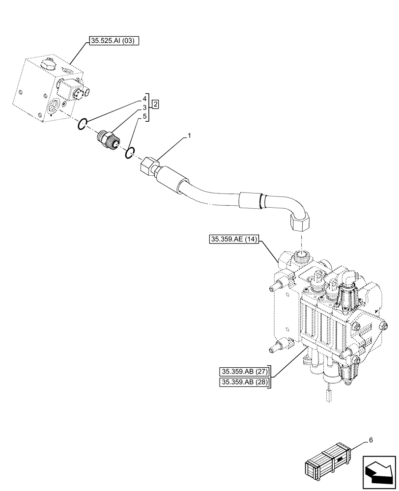 Схема запчастей Case 590SN - (35.525.AA[19]) - VAR - 747662, 423084 - AUXILIARY HYDRAULIC, LINE (35) - HYDRAULIC SYSTEMS