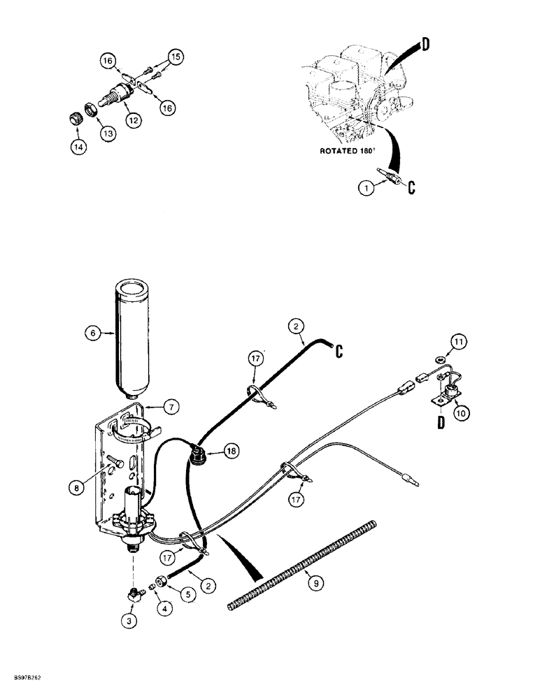 Схема запчастей Case 590SL - (2-12) - COLD START SYSTEM (02) - ENGINE