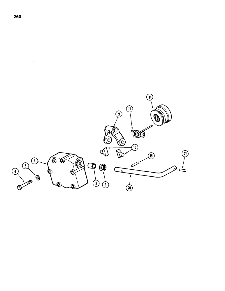 Схема запчастей Case 580E - (260) - TRANSAXLE DIFFERENTIAL LOCK, TRANSMISSION SERIAL NO.16270319 AND AFTER (06) - POWER TRAIN