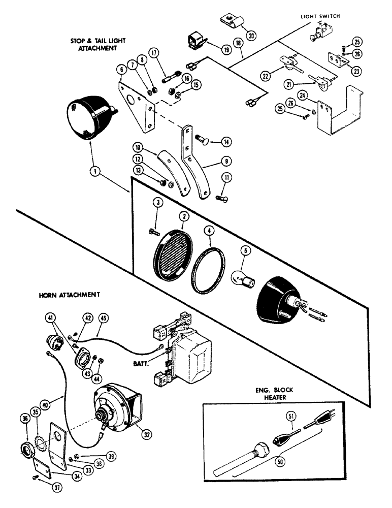 Схема запчастей Case 530CK - (154) - STOP AND TAIL LAMP ATTACHMENT (55) - ELECTRICAL SYSTEMS