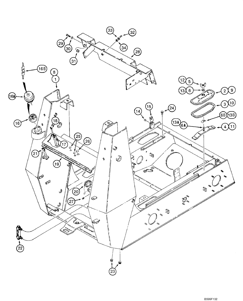 Схема запчастей Case 1845C - (09-21) - CHASSIS (09) - CHASSIS/ATTACHMENTS