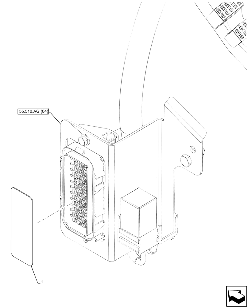 Схема запчастей Case 590SN - (90.108.AE[05]) - VAR - 423060, 423061, 423062 - DECAL, SEMI-POWERSHIFT TRANSMISSION, FUSE, RELAY (90) - PLATFORM, CAB, BODYWORK AND DECALS