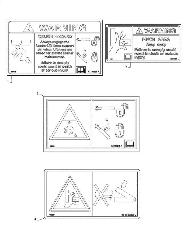 Схема запчастей Case TV380 - (90.108.AA[03]) - VERTICAL UNIT DECALS (90) - PLATFORM, CAB, BODYWORK AND DECALS