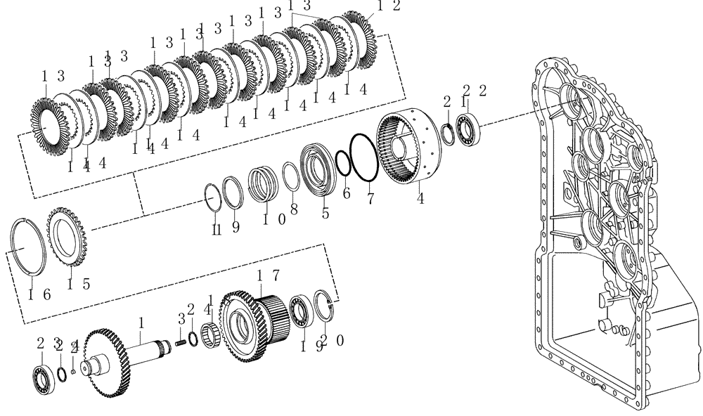 Схема запчастей Case 325 - (1.211/1[14]) - TRANSMISSION - COMPONENTS (03) - Converter / Transmission