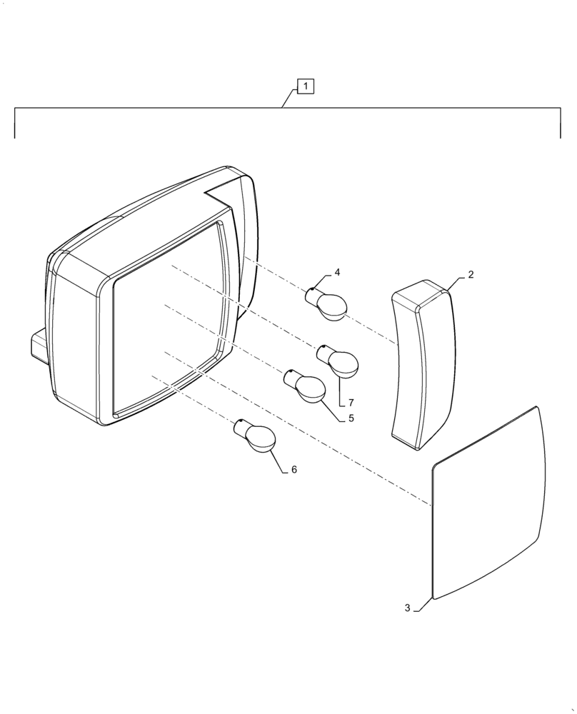 Схема запчастей Case SR270 - (55.404.CY[03]) - LOADER MOUNTED, FRONT LIGHT ASSY, EU (55) - ELECTRICAL SYSTEMS