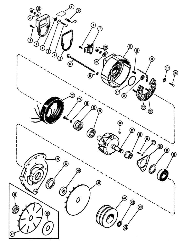 Схема запчастей Case 680CK - (050) - ALTERNATOR, (267) DIESEL ENGINE (55) - ELECTRICAL SYSTEMS