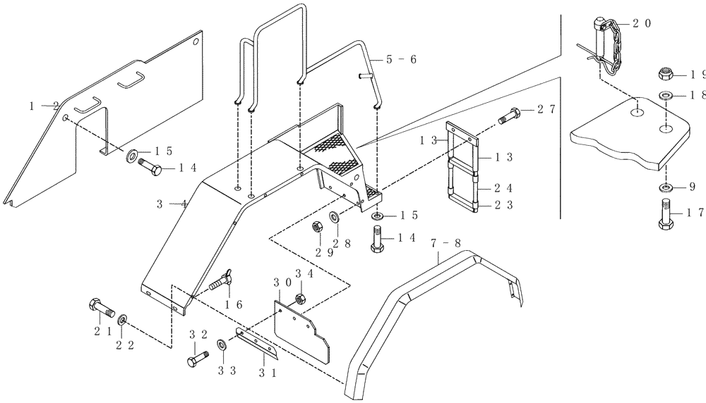 Схема запчастей Case 325 - (5.612/1[01]) - FENDERS - FLOORS (10) - Cab/Cowlings