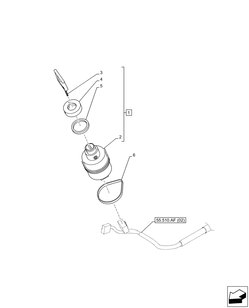 Схема запчастей Case CX250D LC - (55.201.AH) - IGNITION SWITCH (55) - ELECTRICAL SYSTEMS