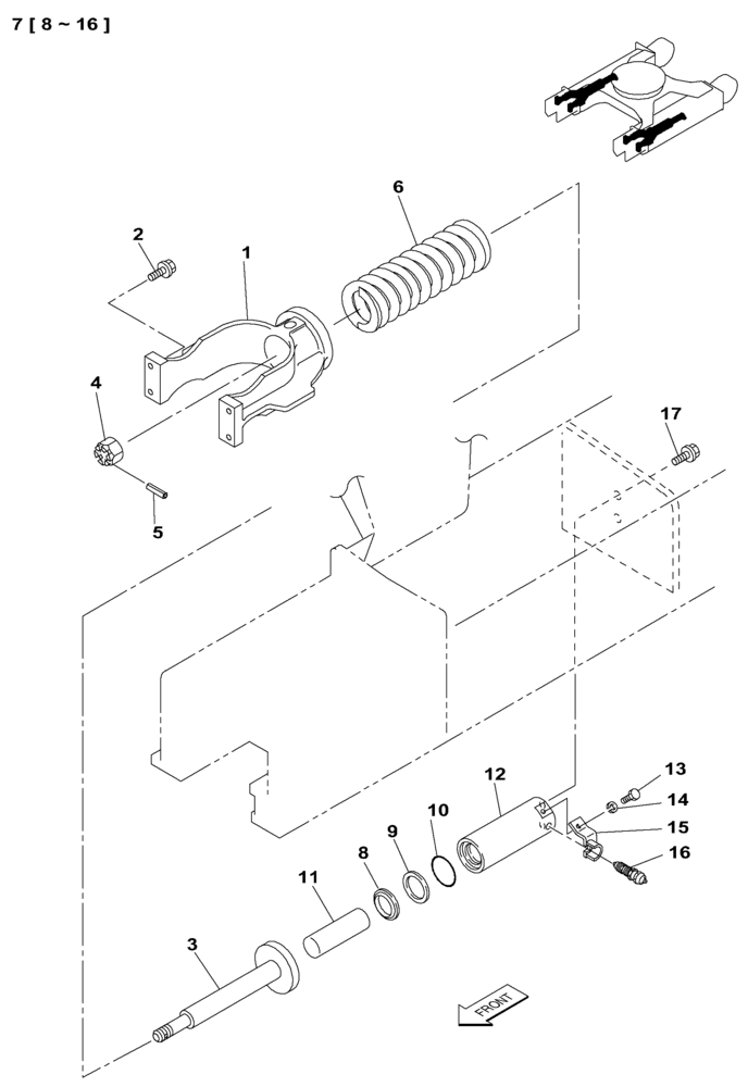 Схема запчастей Case CX210 - (05-06) - TRACK - ADJUSTER (11) - TRACKS/STEERING