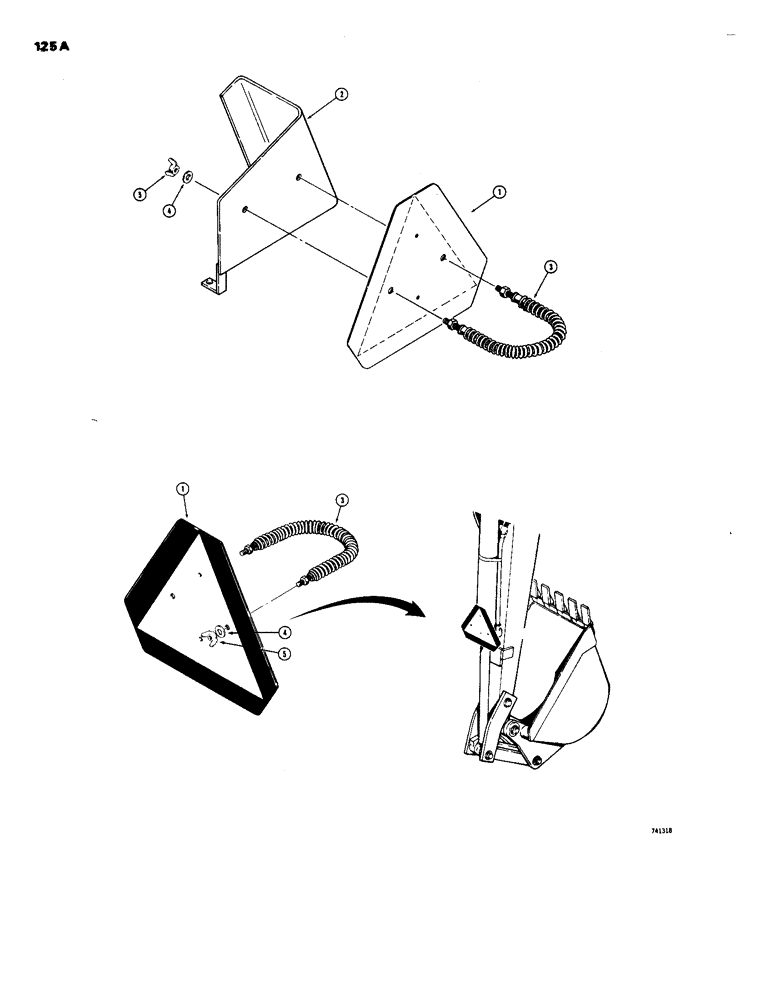 Схема запчастей Case 26S - (125A) - SLOW MOVING VEHICLE EMBLEM, MODELS WITH SPRING MOUNTING ON INDIVIDUAL LEVER MODELS ONLY 