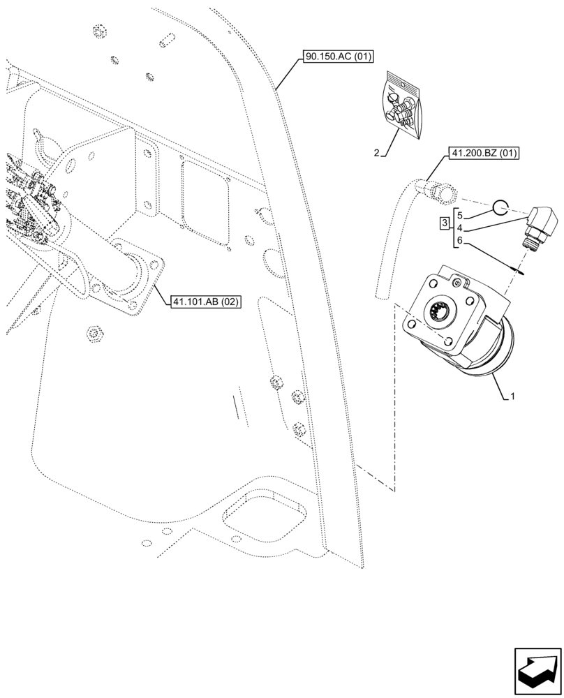 Схема запчастей Case 580SN WT - (41.206.AA[02]) - POWER STEERING PUMP (41) - STEERING