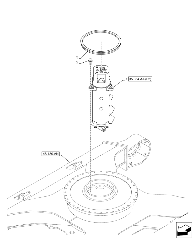 Схема запчастей Case CX350D LC - (35.354.AA[01]) - HYDRAULIC SWIVEL (35) - HYDRAULIC SYSTEMS