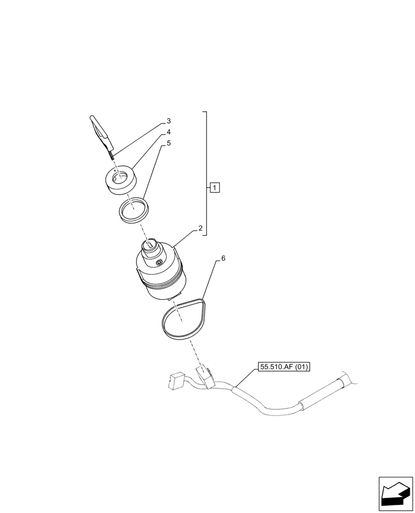 Схема запчастей Case CX300D LC - (55.201.AH) - IGNITION SWITCH (55) - ELECTRICAL SYSTEMS