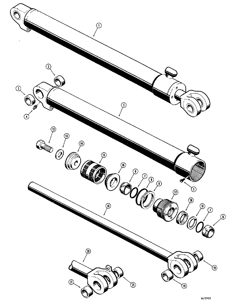 Схема запчастей Case 680CK - (198) - D34742 AND D42738 LOADER LIFT CYLINDERS, BEFORE TRACTOR SN. 9105675 (35) - HYDRAULIC SYSTEMS