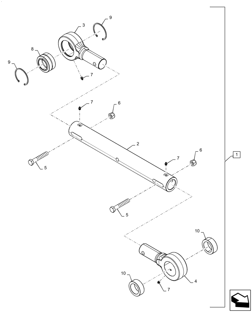 Схема запчастей Case 2050M LT - (35.766.AM [03]) - TIE-ROD ASSY, PUSH BEAM (35) - HYDRAULIC SYSTEMS