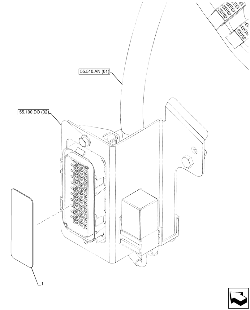 Схема запчастей Case 590SN - (90.108.AE[02]) - VAR - 423060, 423061, 423062 - DECAL, SEMI-POWERSHIFT, POWERSHIFT TRANSMISSION, FUSE, RELAY - C9127 (90) - PLATFORM, CAB, BODYWORK AND DECALS