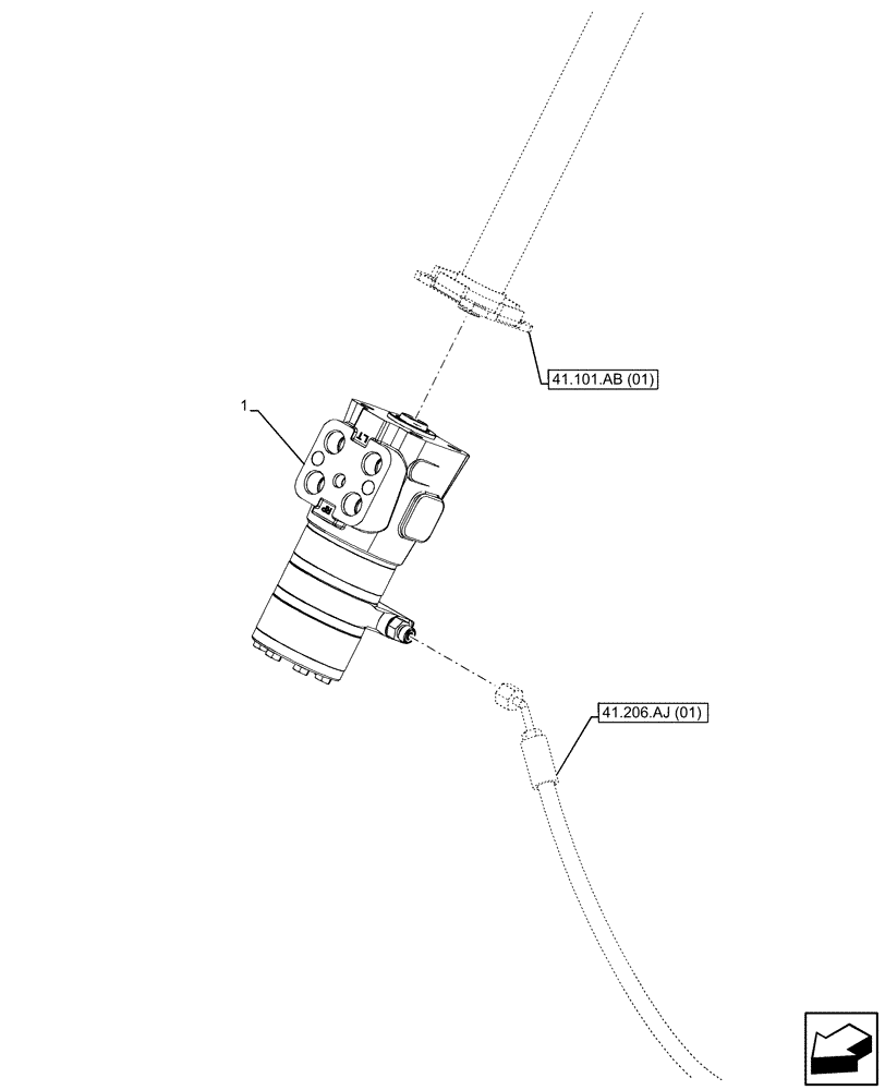 Схема запчастей Case 590SN - (41.206.AA[01]) - VAR - 423011 - POWER STEERING PUMP (41) - STEERING