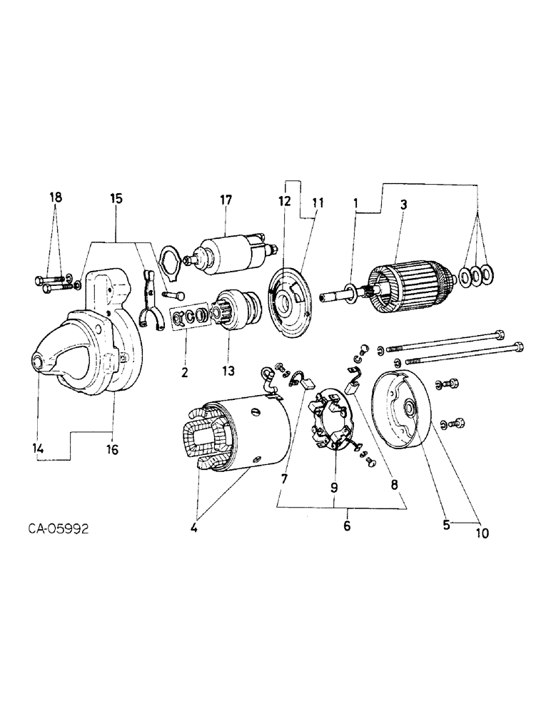 Схема запчастей Case 4140 - (08-02) - STARTER MOTOR - ISUZU ENGINE, LOADER SERIAL NO. 139 AND BELOW (06) - ELECTRICAL