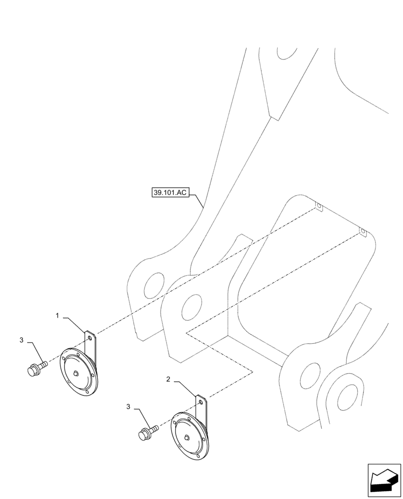 Схема запчастей Case CX210D NLC - (55.408.AG[01]) - HORN (55) - ELECTRICAL SYSTEMS