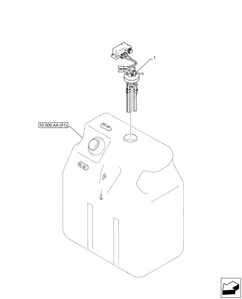 Схема запчастей Case CX350D LC - (55.988.AN) - DEF/ADBLUE™ TANK, LEVEL, SENSOR (55) - ELECTRICAL SYSTEMS