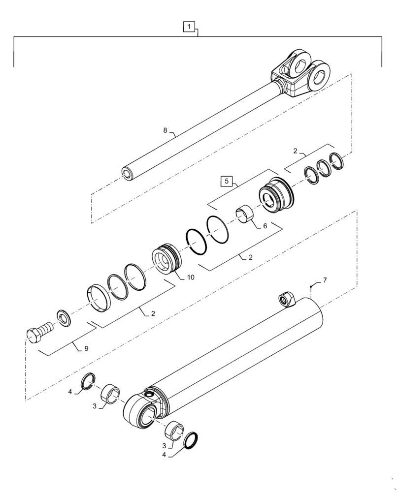 Схема запчастей Case 621F - (35.701.CB) - LIFT CYLINDER ASSEMBLY, Z-BAR, XR & XT (35) - HYDRAULIC SYSTEMS