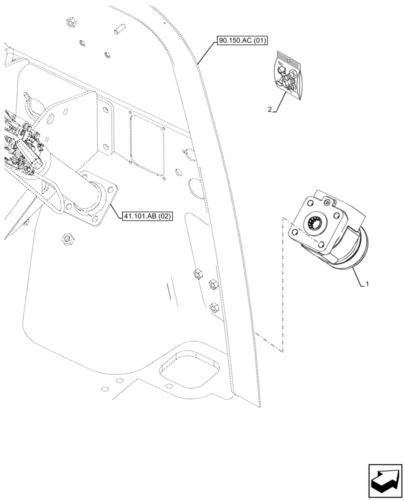 Схема запчастей Case 580N EP - (41.206.AA[02]) - POWER STEERING PUMP (41) - STEERING