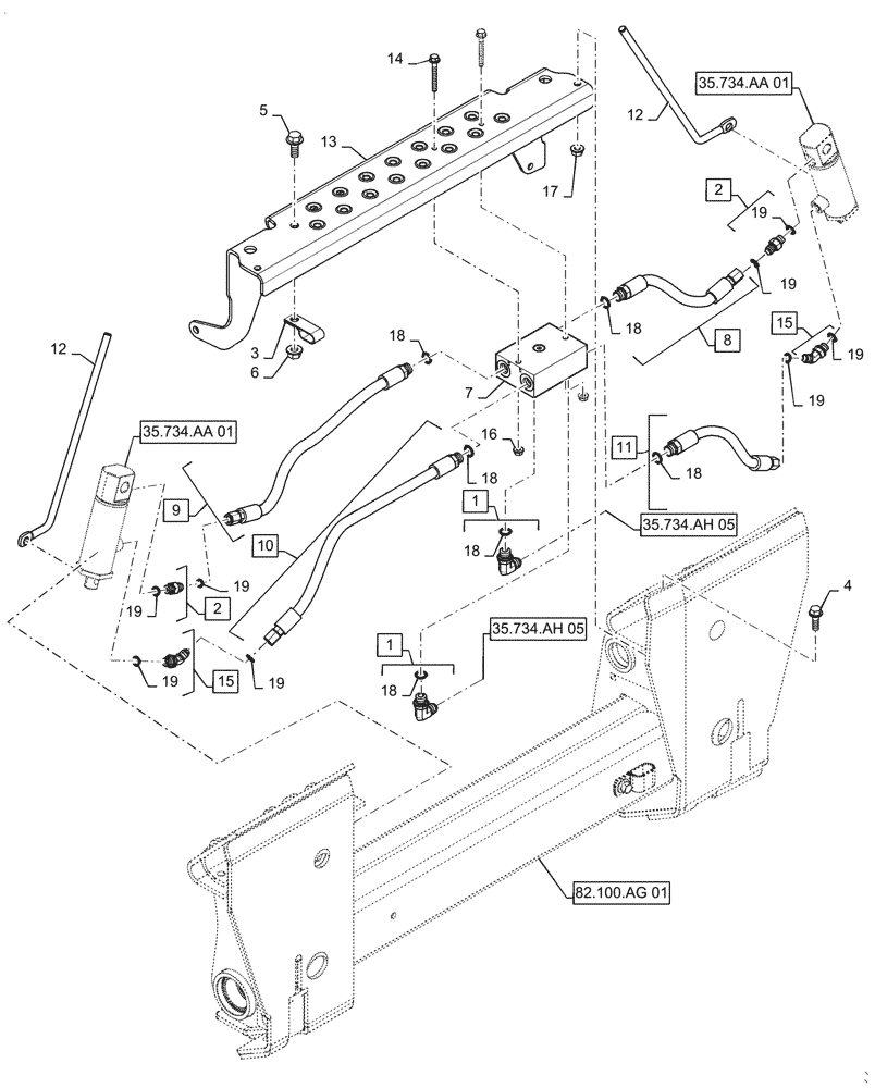 Схема запчастей Case SV280 - (35.723.AA[05]) - HYDRAULIC COUPLER (35) - HYDRAULIC SYSTEMS