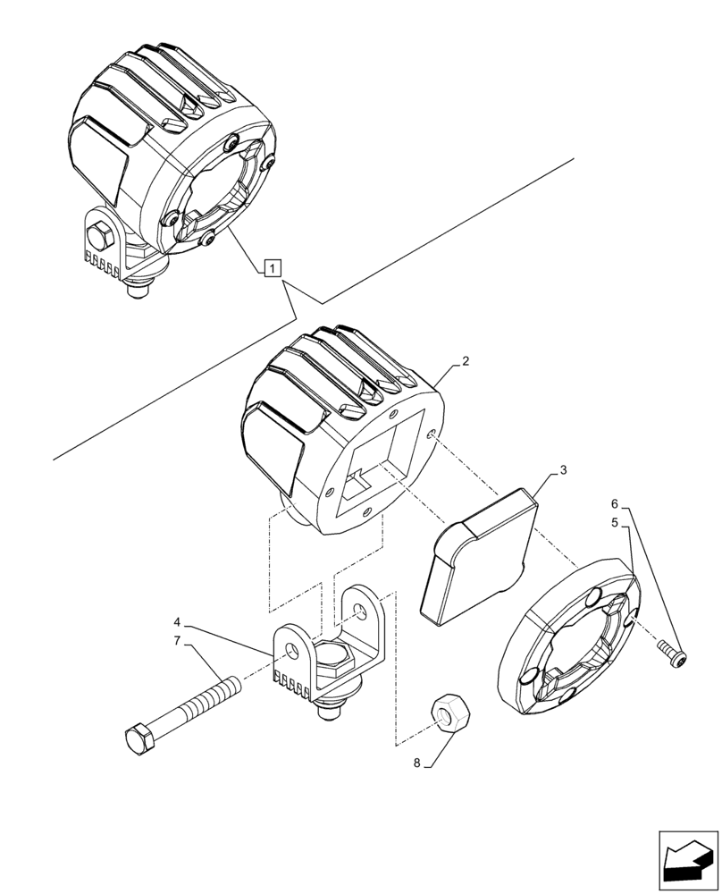 Схема запчастей Case CX300D LC - (55.404.CD[02]) - VAR - 488037, 488038 - REAR VIEW CAMERA, SIDE CAMERA, LIGHT, COMPONENTS (55) - ELECTRICAL SYSTEMS