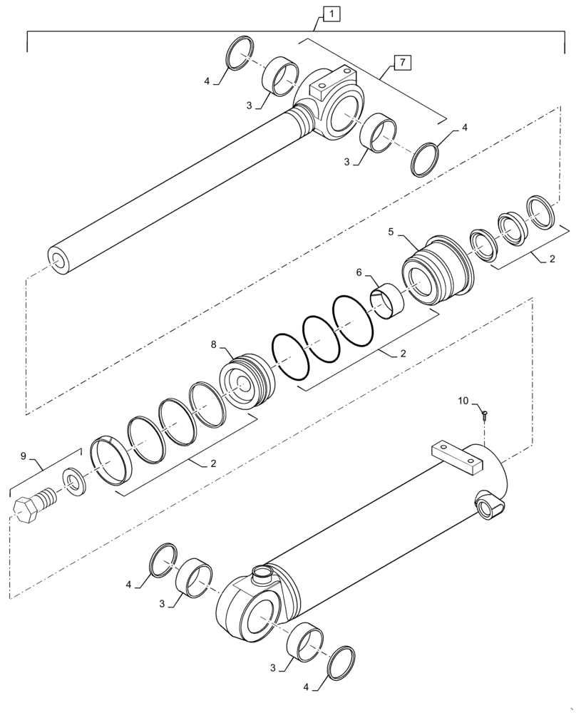 Схема запчастей Case 721F - (35.701.CB[02]) - TILT CYLINDER ASSEMBLY, XR (35) - HYDRAULIC SYSTEMS