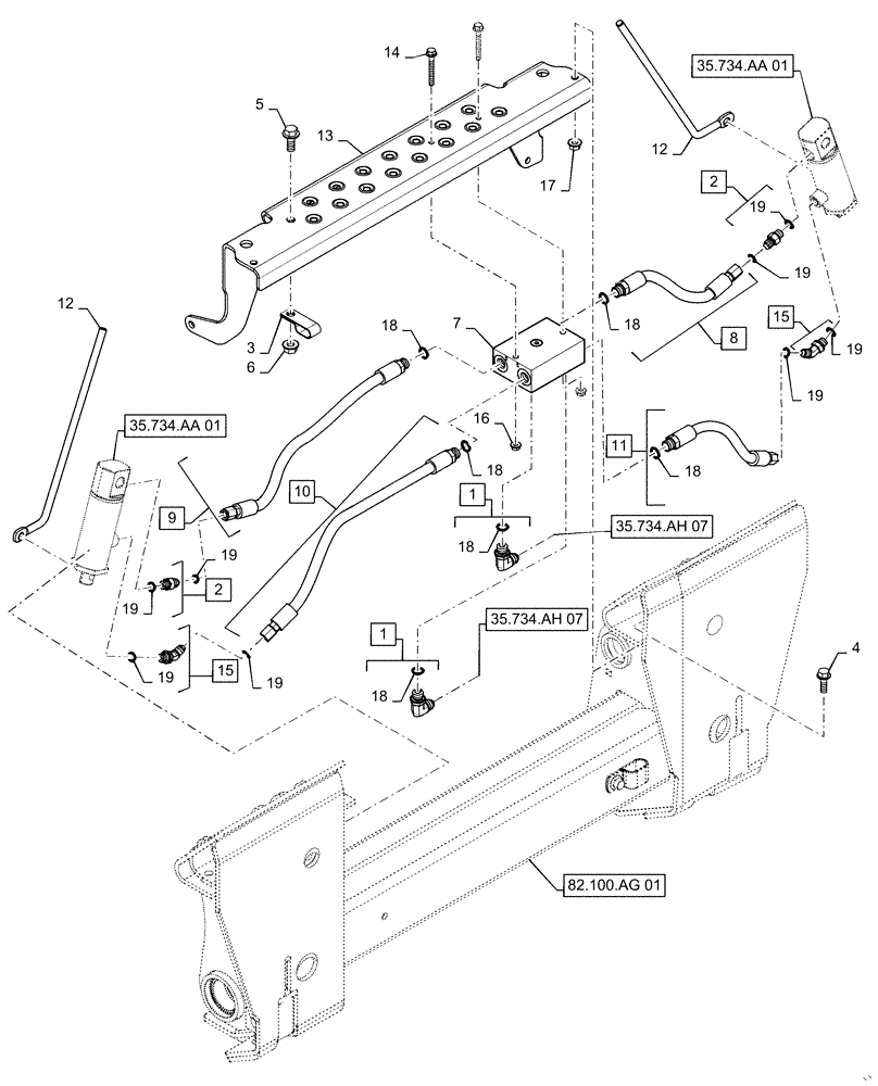 Схема запчастей Case TR340 - (35.723.AA[04]) - HYDRAULIC COUPLER (35) - HYDRAULIC SYSTEMS