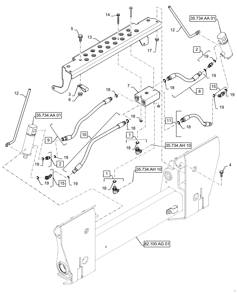 Схема запчастей Case TR340 - (35.723.AA[06]) - HYDRAULIC COUPLER (35) - HYDRAULIC SYSTEMS