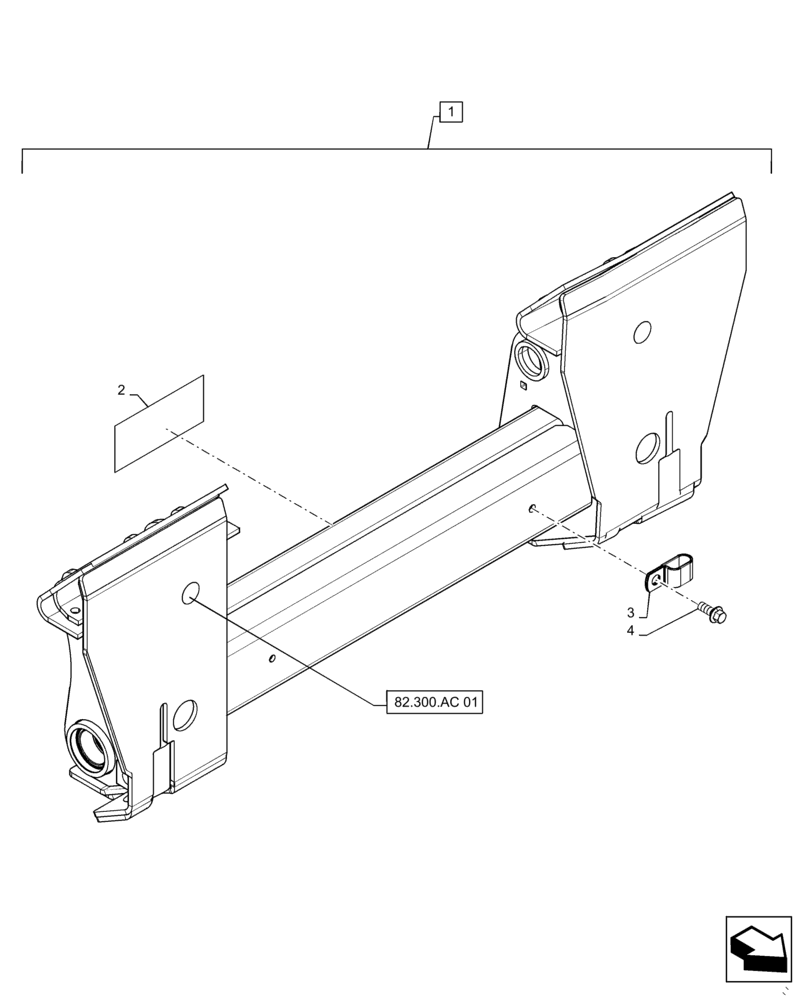 Схема запчастей Case TR310 - (82.100.AG) - COUPLER FRAME (82) - FRONT LOADER & BUCKET