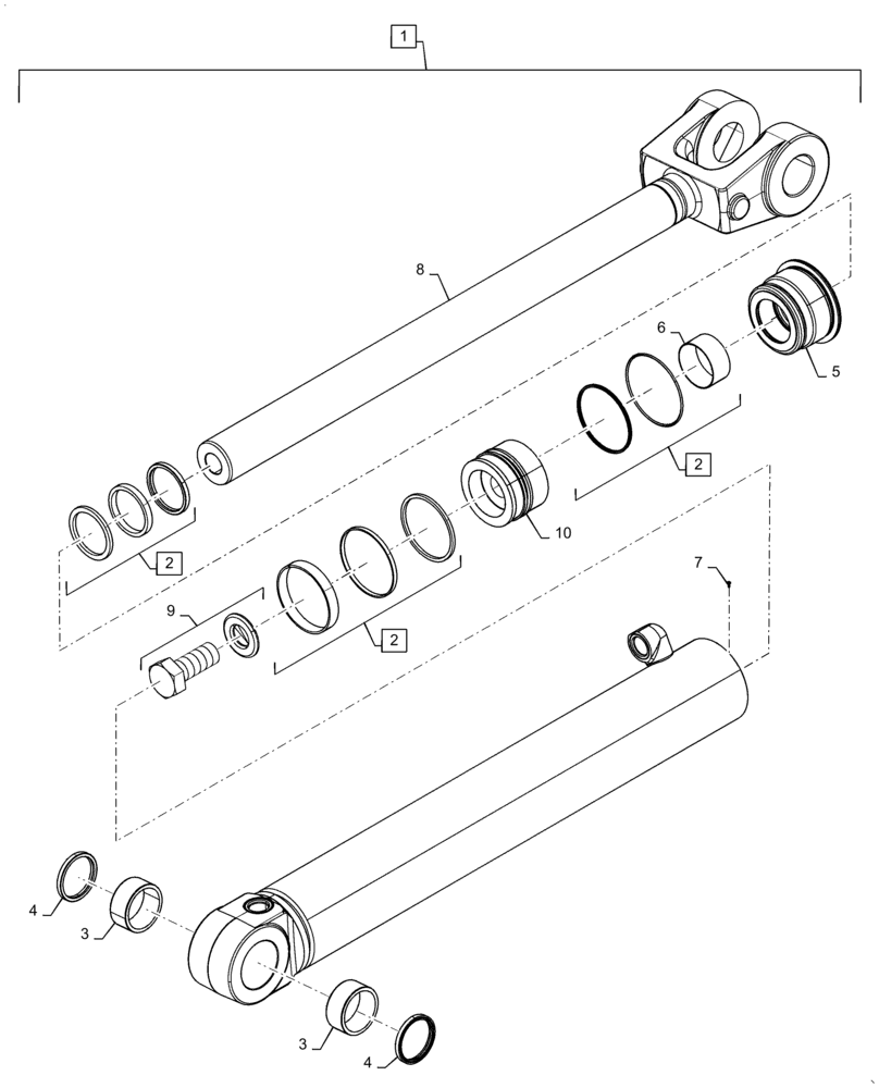 Схема запчастей Case 721F - (35.701.CB[04]) - CYLINDER ASSY - LOADER LIFT Z BAR, XR & XT (35) - HYDRAULIC SYSTEMS