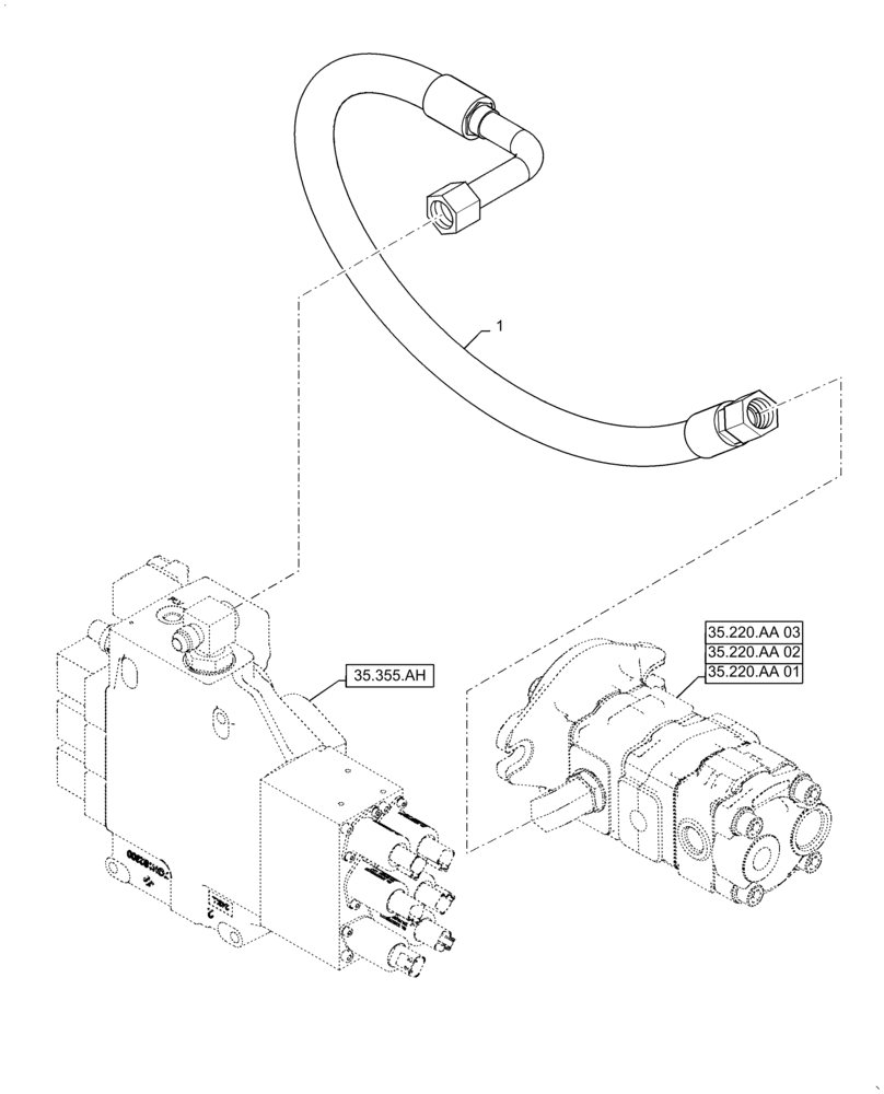 Схема запчастей Case SR270 - (35.734.AH[17]) - HYDRAULIC VALVE, SUPPLY LINES, NA ONLY, EHF (35) - HYDRAULIC SYSTEMS