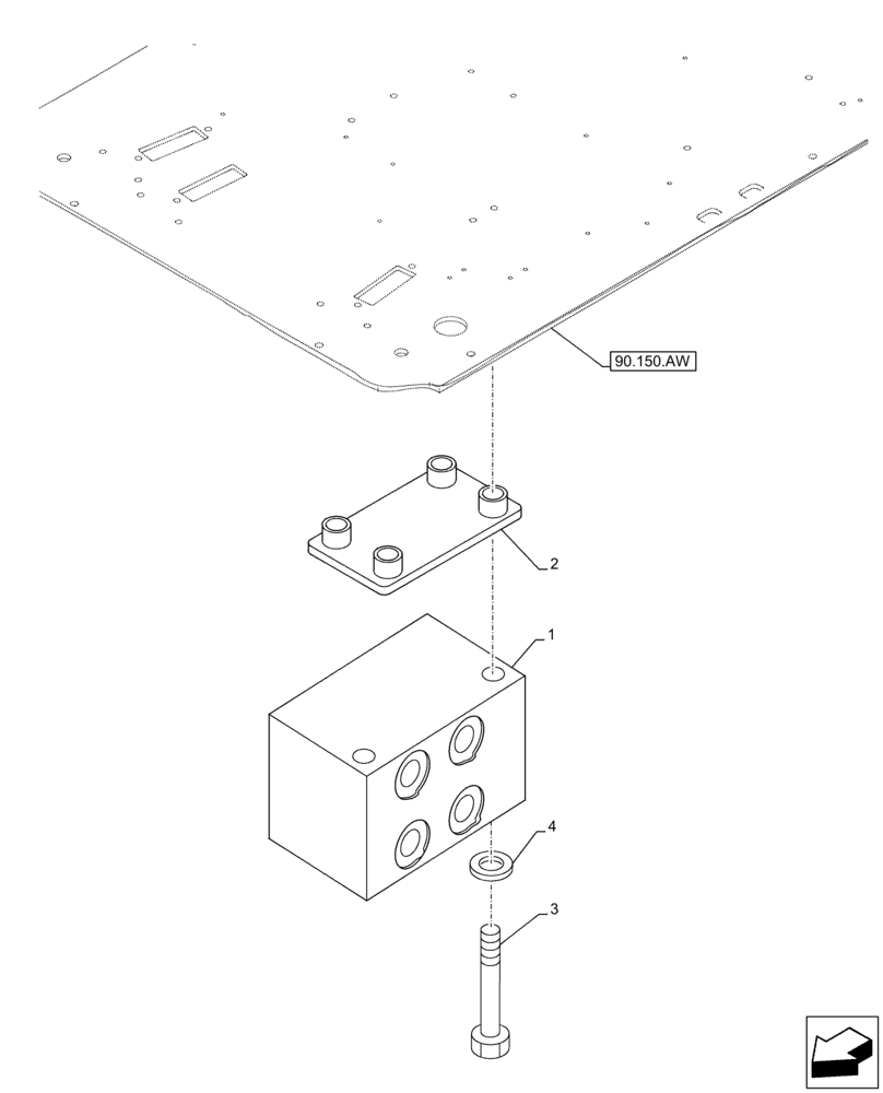 Схема запчастей Case CX350D LC - (35.356.AQ) - PEDAL, MANIFOLD VALVE (35) - HYDRAULIC SYSTEMS