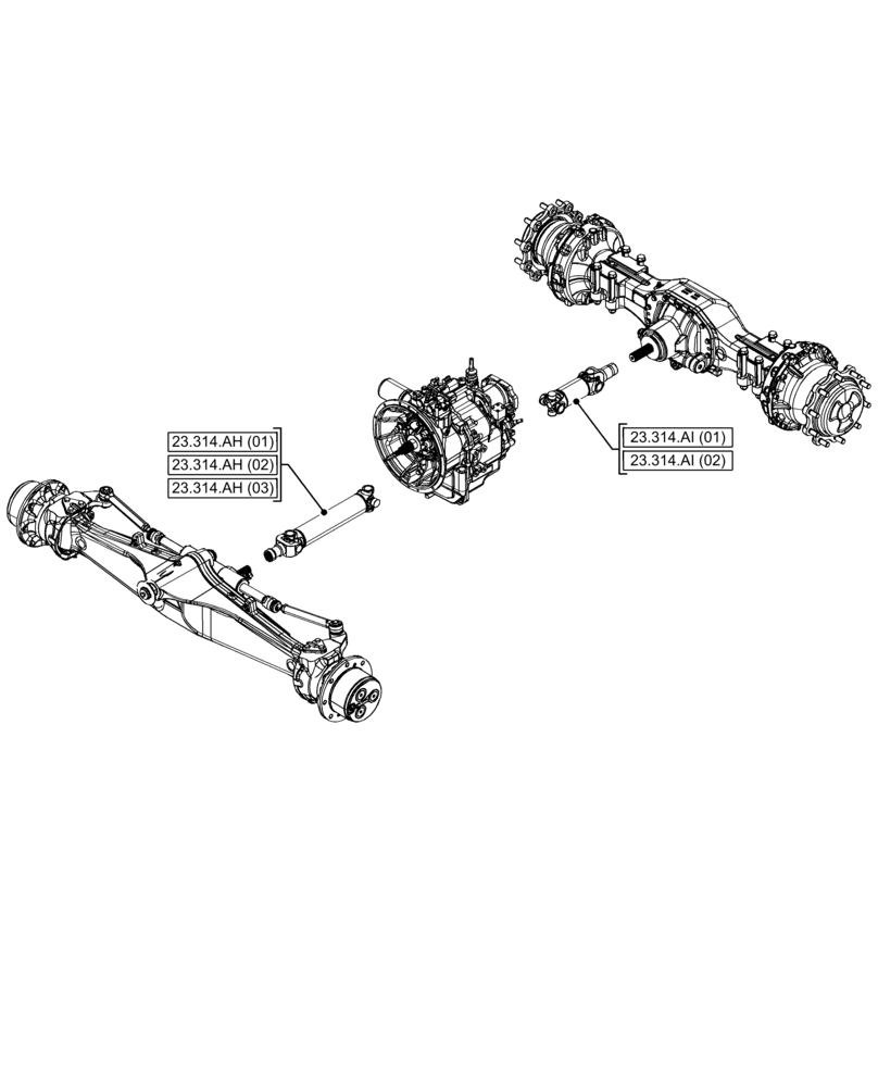 Схема запчастей Case 580N EP - (23.000.00) - SECTION INDEX - FOUR WHEEL DRIVE SYSTEM 4WD (23) - FOUR WHEEL DRIVE SYSTEM