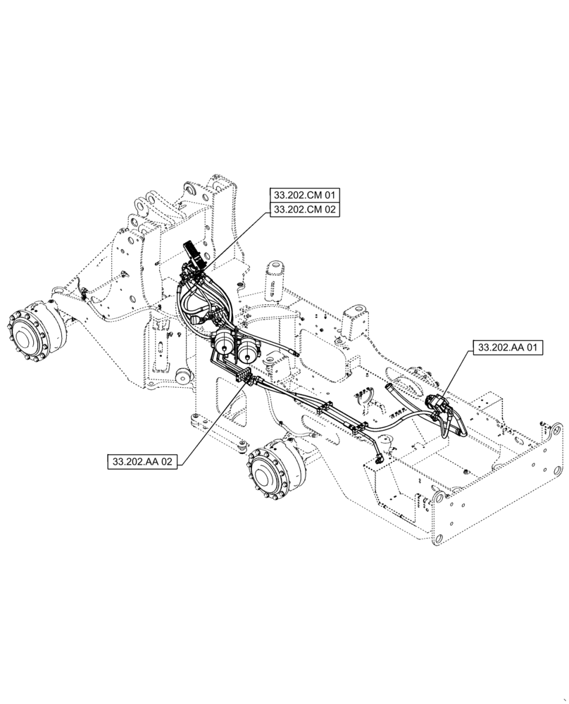 Схема запчастей Case 721F - (00.000.33) - PICTORIAL INDEX - BRAKE LINE (00) - GENERAL & PICTORIAL INDEX