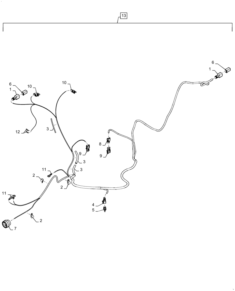 Схема запчастей Case 721F - (55.100.AC[04]) - FRONT CHASSIS HARNESS ASSEMBY, XT (55) - ELECTRICAL SYSTEMS