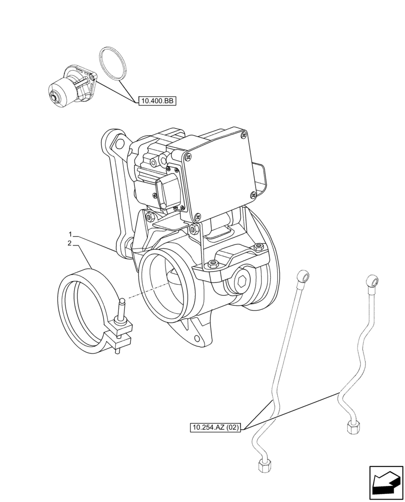 Схема запчастей Case F4HFE613A B004 - (10.254.AZ[01]) - ENGINE EXHAUST BRAKE, VALVE (10) - ENGINE