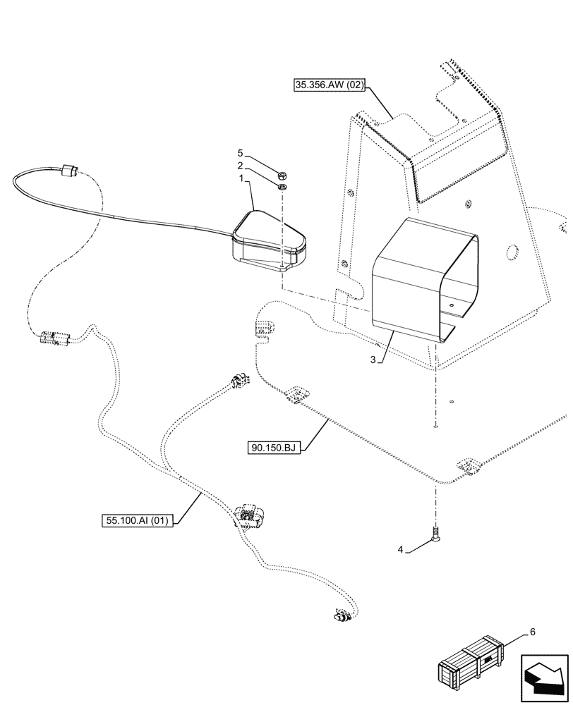 Схема запчастей Case 580SN - (55.512.BR) - VAR - 423083 - ELECTRONIC, PEDAL (55) - ELECTRICAL SYSTEMS